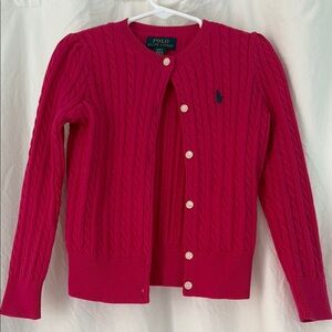 Polo Ralph Lauren Girl’s Pink Cable Knit Cardigan
